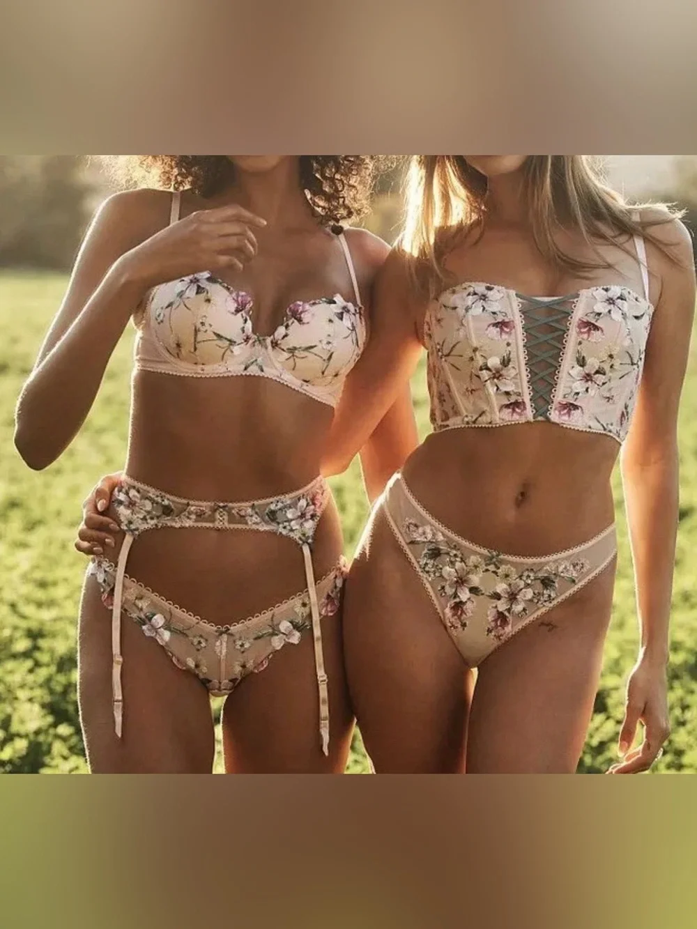 Victoria's Secret Dream Angels Floral Embroidered Set